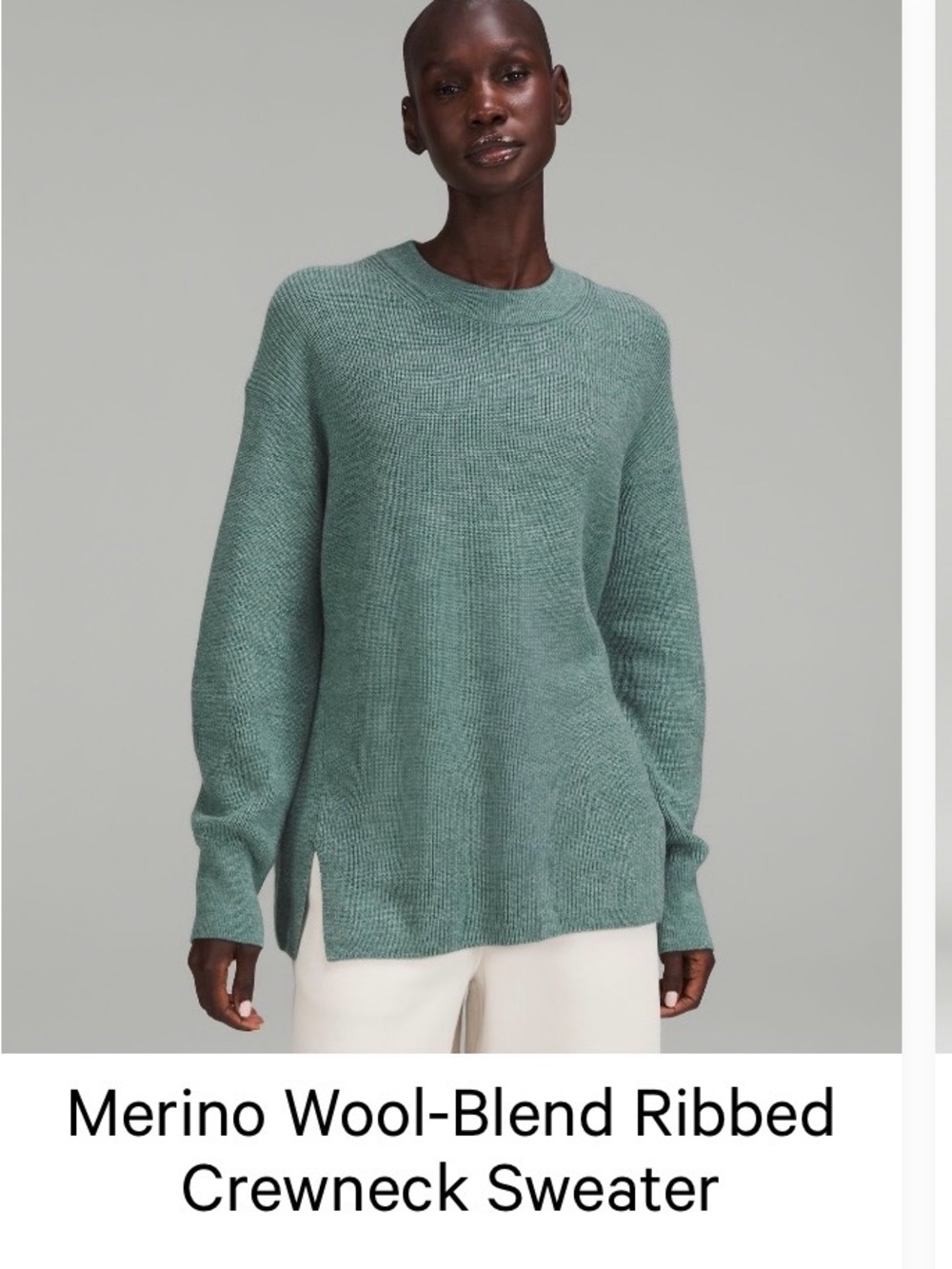 lululemon athletica Relaxed Ribbed Crewneck Sweater in Teal